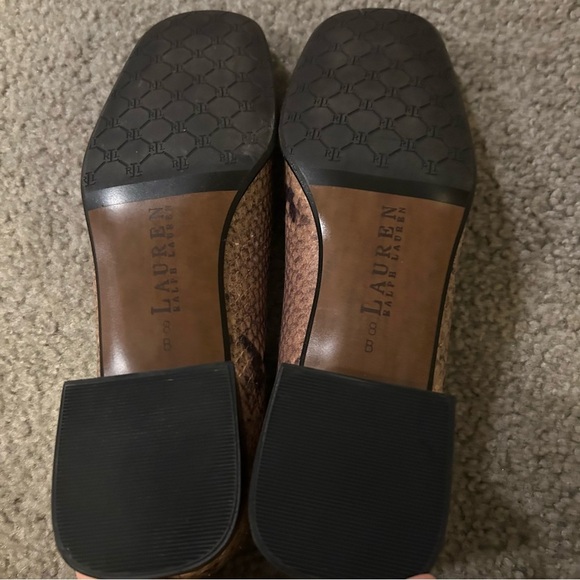 LAUREN RALPH LAUREN Snakeskin Squared Toed Slip Ons - Picture 6 of 7